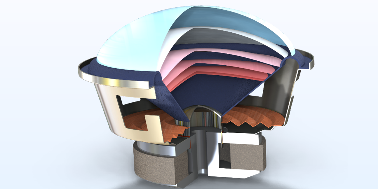 Including realistic materials to show the inner workings of a loudspeaker driver.